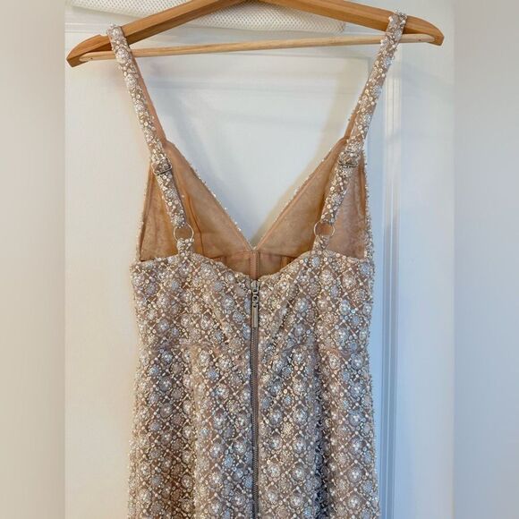 NWOT Bronx and Banco Allegra Silver Sequin Maxi Dress Gown, size XS, S &M - Picture 8 of 11